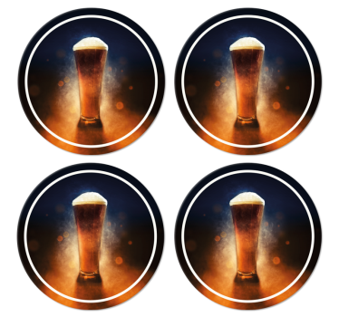 Sottobicchiere personalizzato birra Design di birra fresca - TenStickers