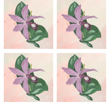 Sottobicchieri moderno fioritura di orchidea elegante - TenStickers