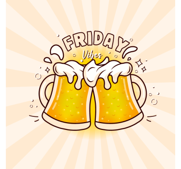 Sottobicchieri birra saluti al divertimento del venerdì - TenStickers