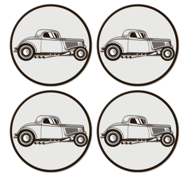 Sottobicchieri nerd silhouette auto classica - TenStickers