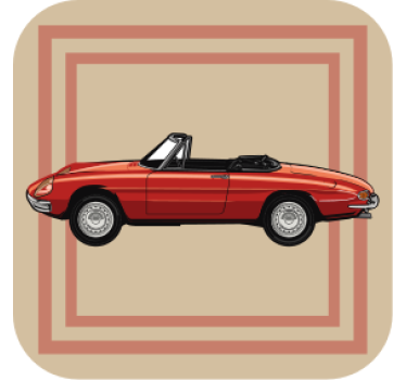 Sottobicchieri vintage illustrazione di auto d'epoca - TenStickers