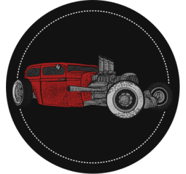 Sottobicchieri vintage illustrazione hot rod classica - TenStickers