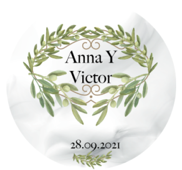 Sottobicchieri matrimonio emblema di corona d'olivo - TenStickers