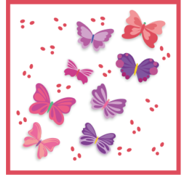 Sottobicchieri nerd illustrazioni di farfalle vivaci - TenStickers