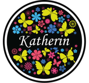 Sottobicchieri personalizzabile farfalla floreale - TenStickers