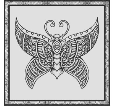 Sottobicchieri vintage motivo farfalla intricata - TenStickers