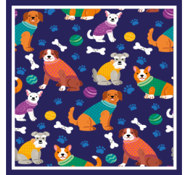 Sottobicchieri personalizzabile motivi colorati di cani - TenStickers