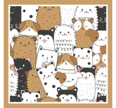 Sottobicchieri nerd con motivi di facce di animali - TenStickers