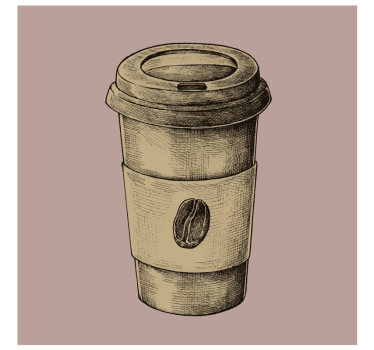 Sottobicchieri vintage tazza da caffè illustrata - TenStickers