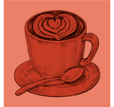 Sottobicchieri vintage con motivo a cuore - TenStickers
