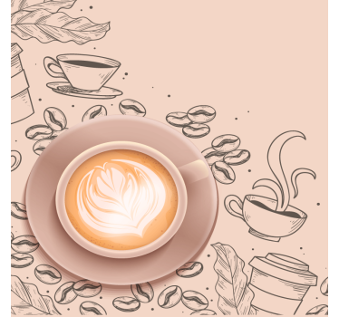 Sottobicchieri moderno arte elegante tazza caffè - TenStickers