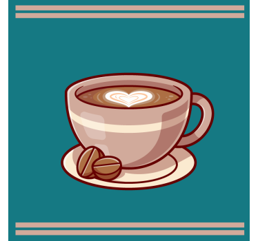Sottobicchieri moderno tazza da caffè con cuore - TenStickers