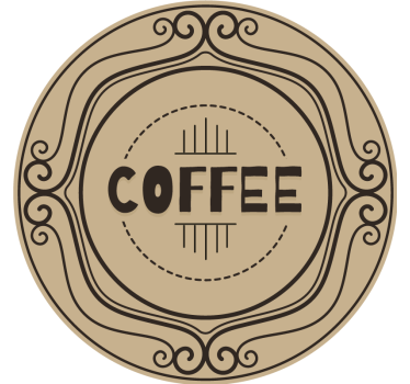 Sottobicchieri personalizzabile emblema circolare elegante - TenStickers