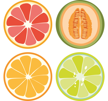 Sottobicchieri nerd fette di frutta - TenStickers