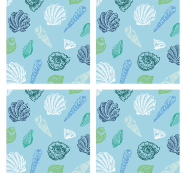 Sottobicchieri con motivi con conchiglie - TenStickers
