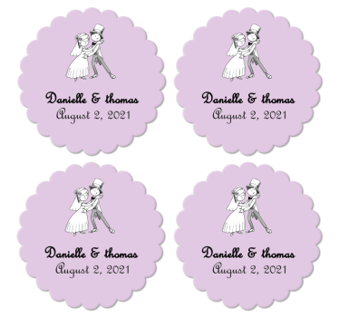 Sottobicchiere per matrimonio personalizzabili - TenStickers
