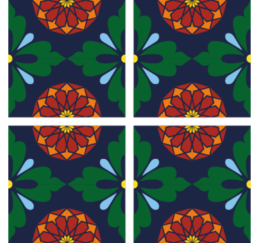 Sottobicchieri effetto piastrella stampa botanica vivace - TenStickers