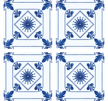 Sottobicchieri effetto piastrella composizione floreale - TenStickers