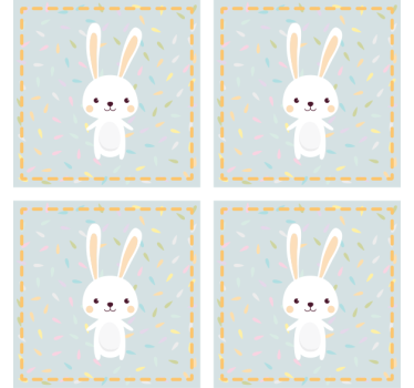 Sottobicchieri nerd personaggio coniglio carino - TenStickers