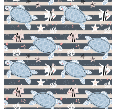 Sottobicchieri vintage design a motivi tartaruga - TenStickers