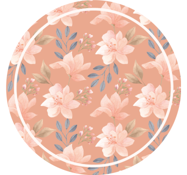 Sottobicchieri moderno motivo floreale con foglie - TenStickers