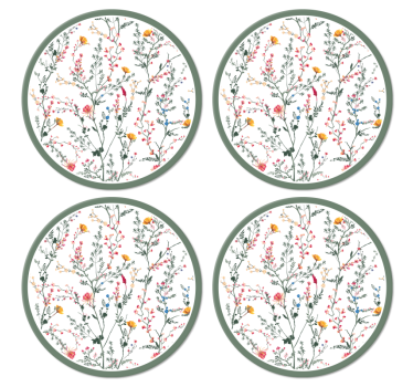 Sottobicchiere moderno Fiori da giardino sottili e minimalisti - TenStickers