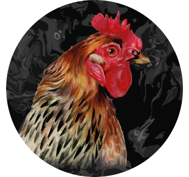 Sottobicchieri vintage ritratto di gallo realistico - TenStickers