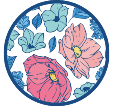 Sottobicchieri moderno con motivo floreale circolare - TenStickers