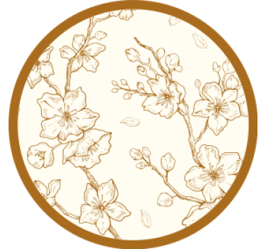 Sottobicchieri vintage in legno inciso floreale - TenStickers