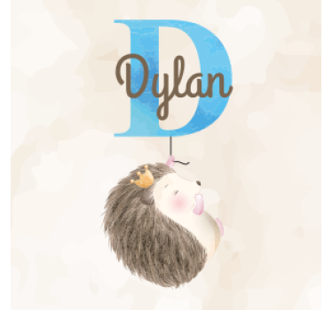 Sottobicchieri personalizzabile riccio con font marrone - TenStickers