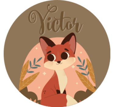 Sottobicchieri personalizzabile personaggio volpe carina - TenStickers