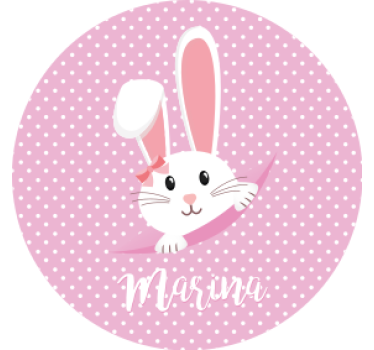 Sottobicchieri vintage con coniglio e fiocco - TenStickers