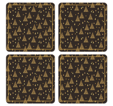 Sottobicchiere personalizzato Natale Eleganti alberi di natale do - TenStickers