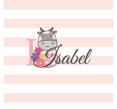 Sottobicchieri personalizzabile design floreale mucca - TenStickers
