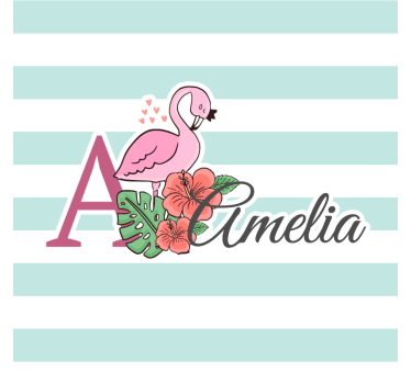 Sottobicchieri personalizzabile floreale con fenicottero - TenStickers