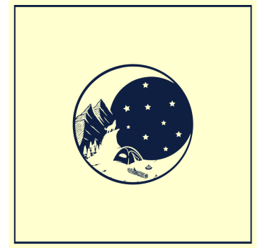 Sottobicchieri moderno paesaggio notturno di montagna - TenStickers