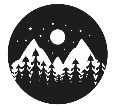 Sottobicchieri con motivi paesaggio notturno di montagna - TenStickers