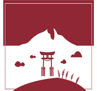 Sottobicchieri nerd porta torii di montagna - TenStickers