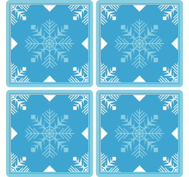 Sottobicchiere personalizzato Natale I toni del blu dei fiocchi d - TenStickers