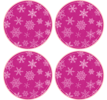 Sottobicchieri natalizi vassoio circolare a fiocchi di neve - TenStickers