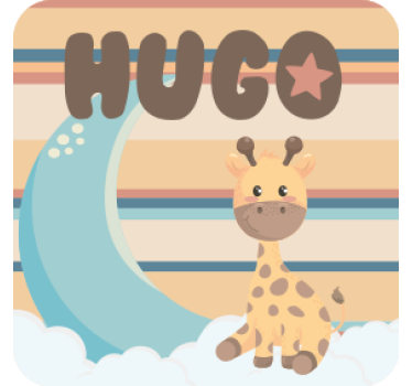 Sottobicchieri personalizzabile personaggio giraffa morbida - TenStickers