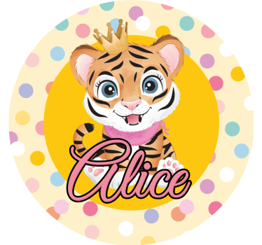 Sottobicchieri personalizzabile personaggio tigre coronata - TenStickers