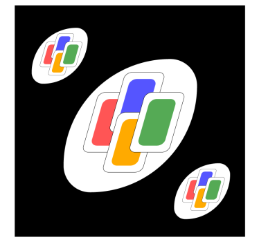 Sottobicchieri nerd forme sovrapposte colorate - TenStickers