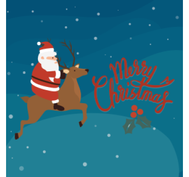 Sottobicchieri natalizi babbo natale a cavallo di renna - TenStickers