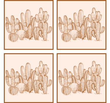 Sottobicchieri con motivi illustrazione cactus varietà - TenStickers