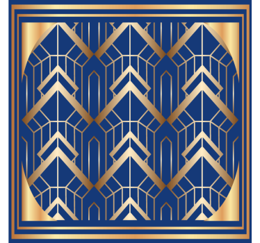 Sottobicchieri moderno motivo geometrico blu e oro - TenStickers