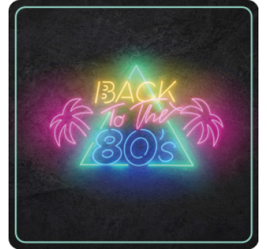 Sottobicchieri vintage neon anni '80 retrò - TenStickers