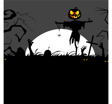 Sottobicchieri halloween spaventapasseri con zucca - TenStickers