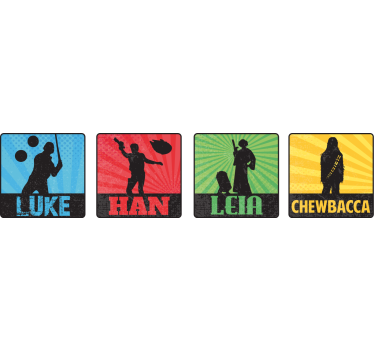 Sottobicchieri nerd silhouette di personaggi iconici - TenStickers