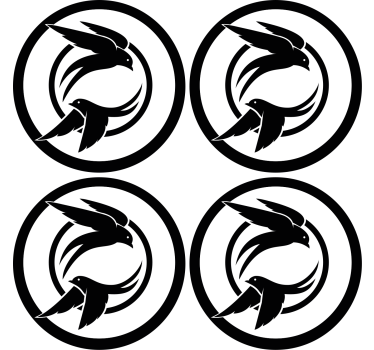 Sottobicchieri nerd emblema di uccelli stilizzati - TenStickers